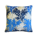 Blue White Coral Nautical Velvet Pillow