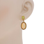 18K Yellow Gold Diamond Drop Earrings // New