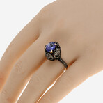 14K Yellow Gold Lavender Tanzanite + Diamond Statement Ring // Ring Size: 6 // New