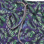 Quack Leaves Coral Swim Trunks // Purple (S)