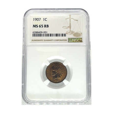 1907 Indian Head  NGC MS 65 RB  # 001