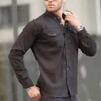 Comfortable Fit Long Sleeve Shirt // Black (M)