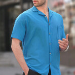 Basic Short Sleeve Shirt // Blue (L)