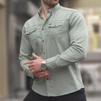 Comfortable Fit Long Sleeve Shirt // Green (S)