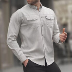 Comfortable Fit Long Sleeve Shirt // Stone (L)