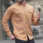 Comfortable Fit Long Sleeve Shirt // Mustard (S)