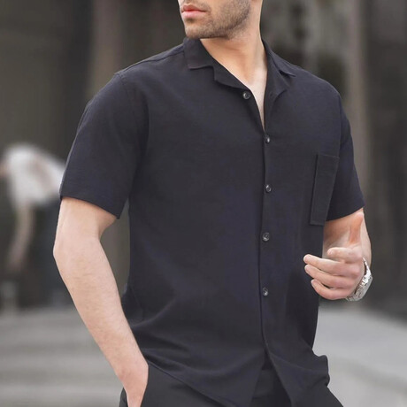 Basic Short Sleeve Shirt // Black (S)