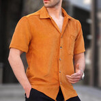 Ribbed Short Sleeve Shirt // Yellow (XL)