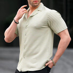 Striped Short Sleeve Shirt // Mint (XL)