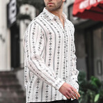 Patterned Long Sleeve Oversize Shirt // Smoked (L)