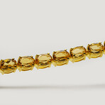 Gold Wash Sterling Silver Oval Cut Genuine Citrine 12ct Tennis Bracelet