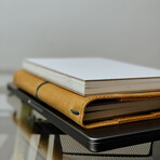 Refillable Leather Cover Journal w/ White Paper (A5 Format) (Crazy Brown)