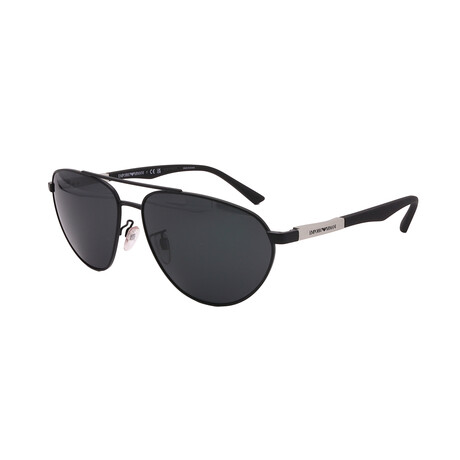 Armani // Men's EA2125 300187 Aviator Sunglasses // Matte Black+ Gray