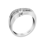 18K White Gold Diamond Band Ring // Ring Size: 6.5 // New