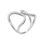 18k White Gold Diamond Wrap Ring // Ring Size: 6 // New