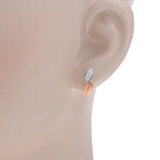 18K Yellow Gold + 18k White Gold Diamond Stud Earrings // New