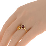 18K Yellow Gold Citrine + Diamond Wrap Ring // Ring Size: 7 // New