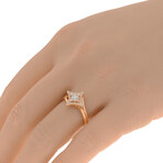 18K Rose Gold Diamond Halo Ring // Ring Size: 6.5 // New