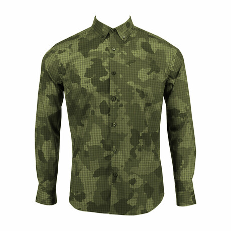Button Up Long Sleeve Morris Hounds Camo // Olive (S)