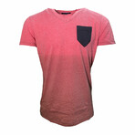 V-Neck T-Shirt Saint Ombre // Burgundy (S)