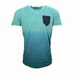 V-Neck T-Shirt Saint Ombre // Teal (S)