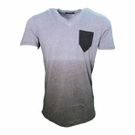 V-Neck T-Shirt Saint Ombre // Gray (S)