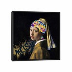 Girl with a Pearl Earring -Girl with the Graffitied Earring by 5by5collective (18"H x 18"W x 1.5"D)