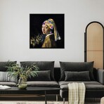 Girl with a Pearl Earring -Girl with the Graffitied Earring by 5by5collective (18"H x 18"W x 1.5"D)