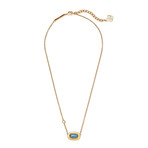 Anna Vintage Gold-Plated Brass + Teal Apatite Necklace // 14"-16" // New
