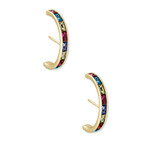 Jack 14K Gold-Plated Brass + Jewel Tone Mix Earrings // New