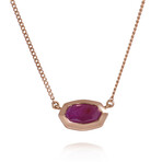 Nellie 14K Rose Gold + Ruby Pendant Necklace // 15" // New