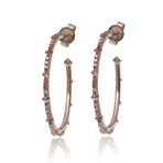 Cybil 14K Rose Gold + Diamond Hoop Earrings // New
