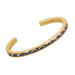 Jack Vintage Gold-Plated Brass + Charcoal Gray Crystal Bracelet // 6.5" // New