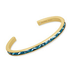 Jack Vintage Gold-Plated Brass + Teal Crystal Bracelet // 6.5" // New
