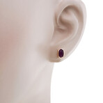 Nellie 14K Rose Gold + Ruby Stud Earrings // New