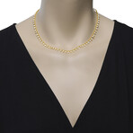 Jenna Rhodium-Plated Brass + White Howlite Necklace // 15" + 3" // New
