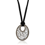 Sterling Silver Brown Diamond Pendant Necklace // 18" // New