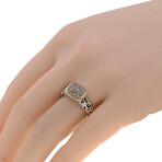 Sterling Silver + 14k Yellow Gold Brown Diamond Ring // Ring Size: 6.5 // New