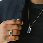 Sodalite Silver Necklace & Ring Set (10)
