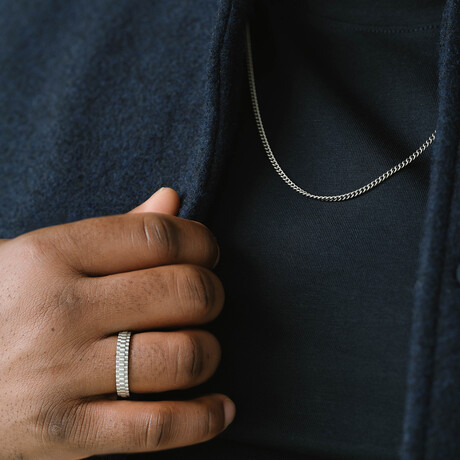 Minimal Silver Necklace & Ring Set (9)