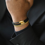 Black/18K Gold Bracelet Set (L)