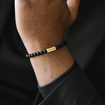 Black/18K Gold Rope Bracelet Set (S)