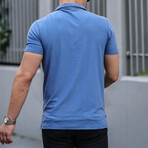 Premium Textured Short Sleeve Fit Shirt // Blue (S)