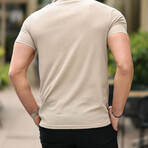Wafer Pattern Short Sleeve Fit Shirt // Beige (XL)