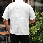 Oversize Muslin Fabric Single Pocket Shirt // White (S)