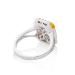 18K Gold White Diamond + Yellow Diamond Engagement Ring // Ring Size: 6.5 // New