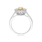 18K White Gold Yellow Diamond + White Diamond Engagement Ring II // Ring Size: 6.5 // New