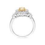 18K Gold Yellow Diamond + White Diamond Engagement Ring III // Ring Size: 6.5 // New