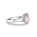 14K Gold White Diamond + Pink Diamond Engagement Ring // Ring Size: 6.75 // New