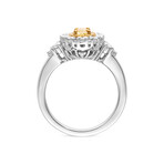 18K White Gold Yellow Diamond + White Diamond Engagement Ring I // Ring Size: 6.5 // New